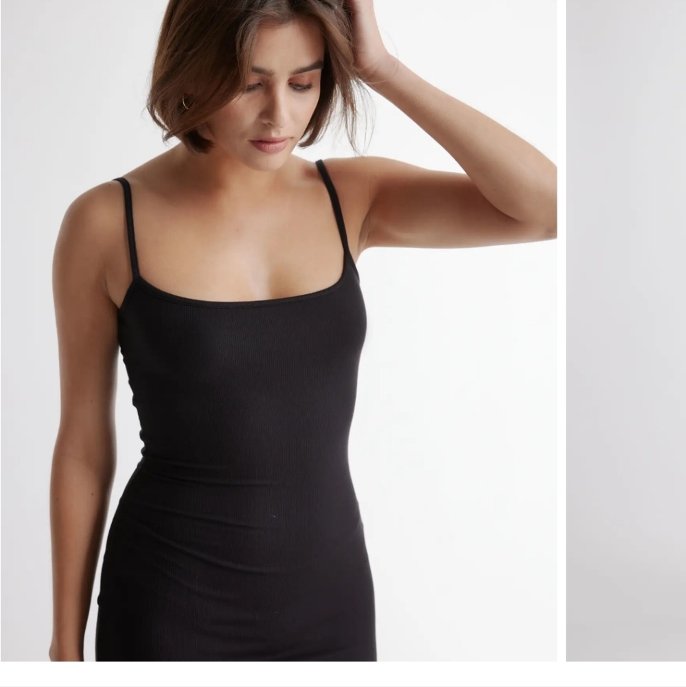 Quince BLACKTencel Ribbed Maxi Dress - Picture 5 of 9